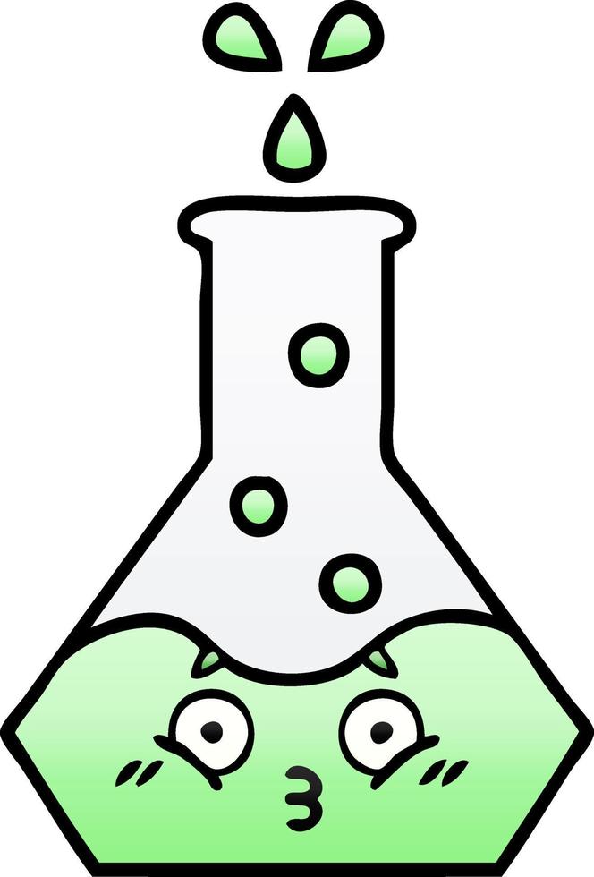 gradient shaded cartoon science beaker vector