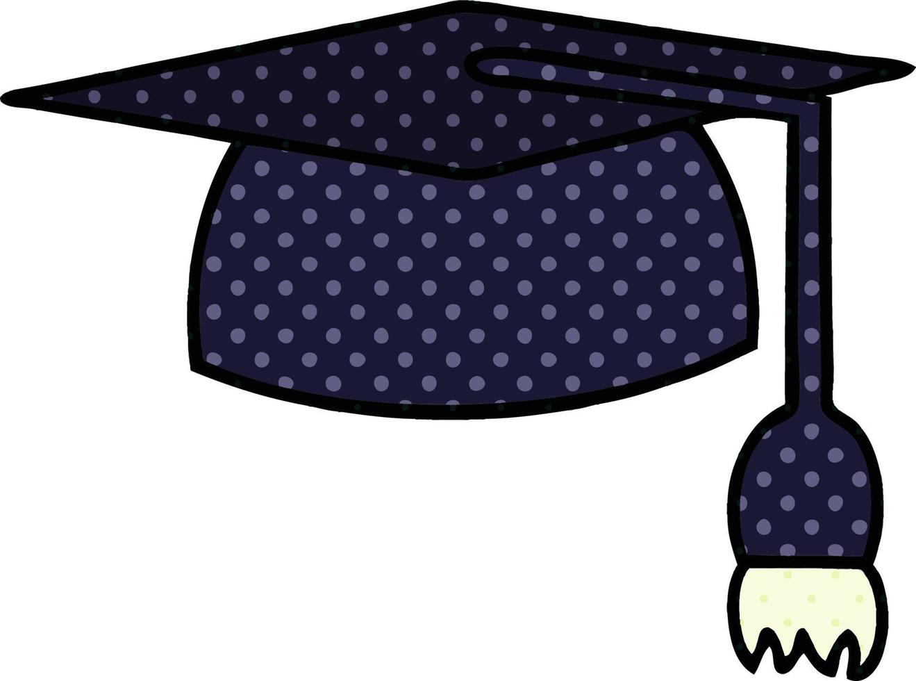 comic book style cartoon graduation hat vector