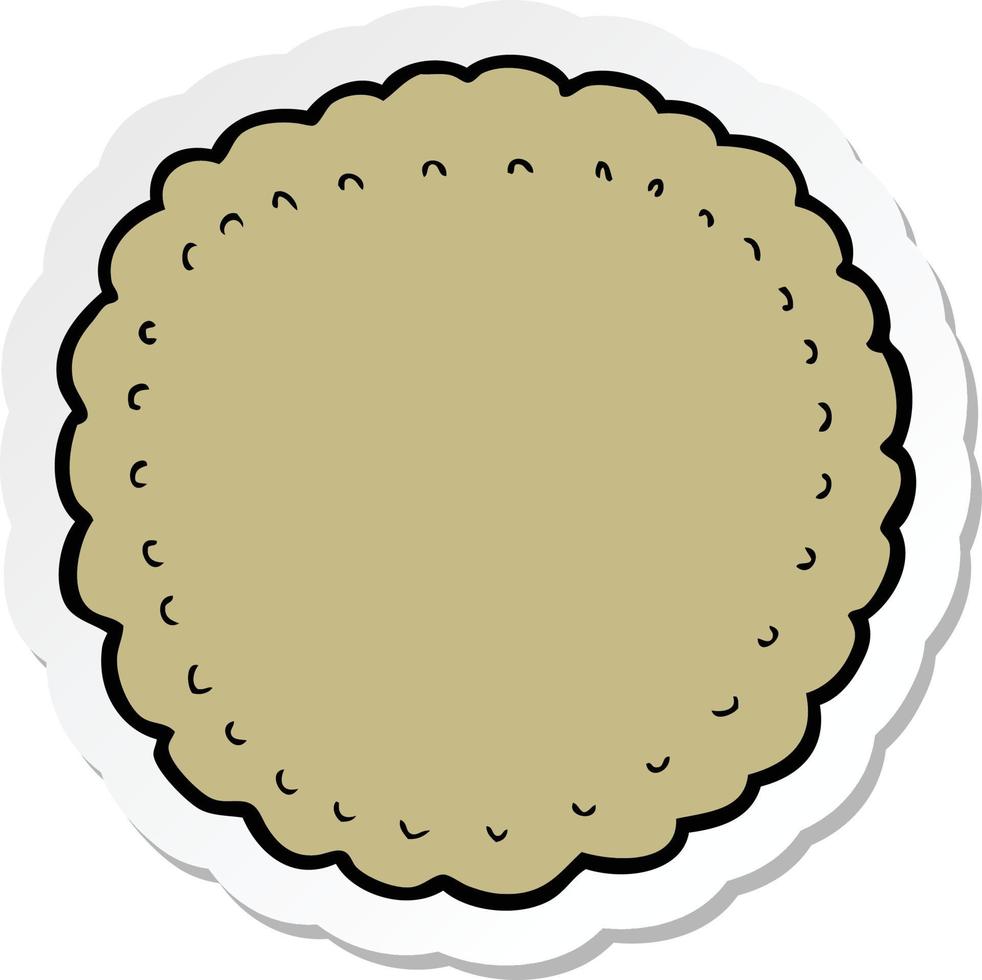 sticker of a cartoon biscuit vector