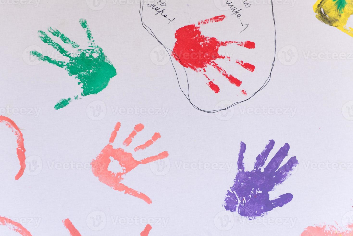 colorful hand prints photo