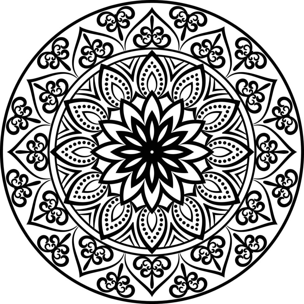 Decorative Mandala design line art, traditional Diwali Rangoli art for PowerPoint presentation. vector