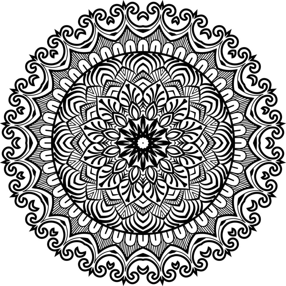 arte de línea de diseño de mandala decorativo, arte tradicional de diwali rangoli para presentación de powerpoint. vector