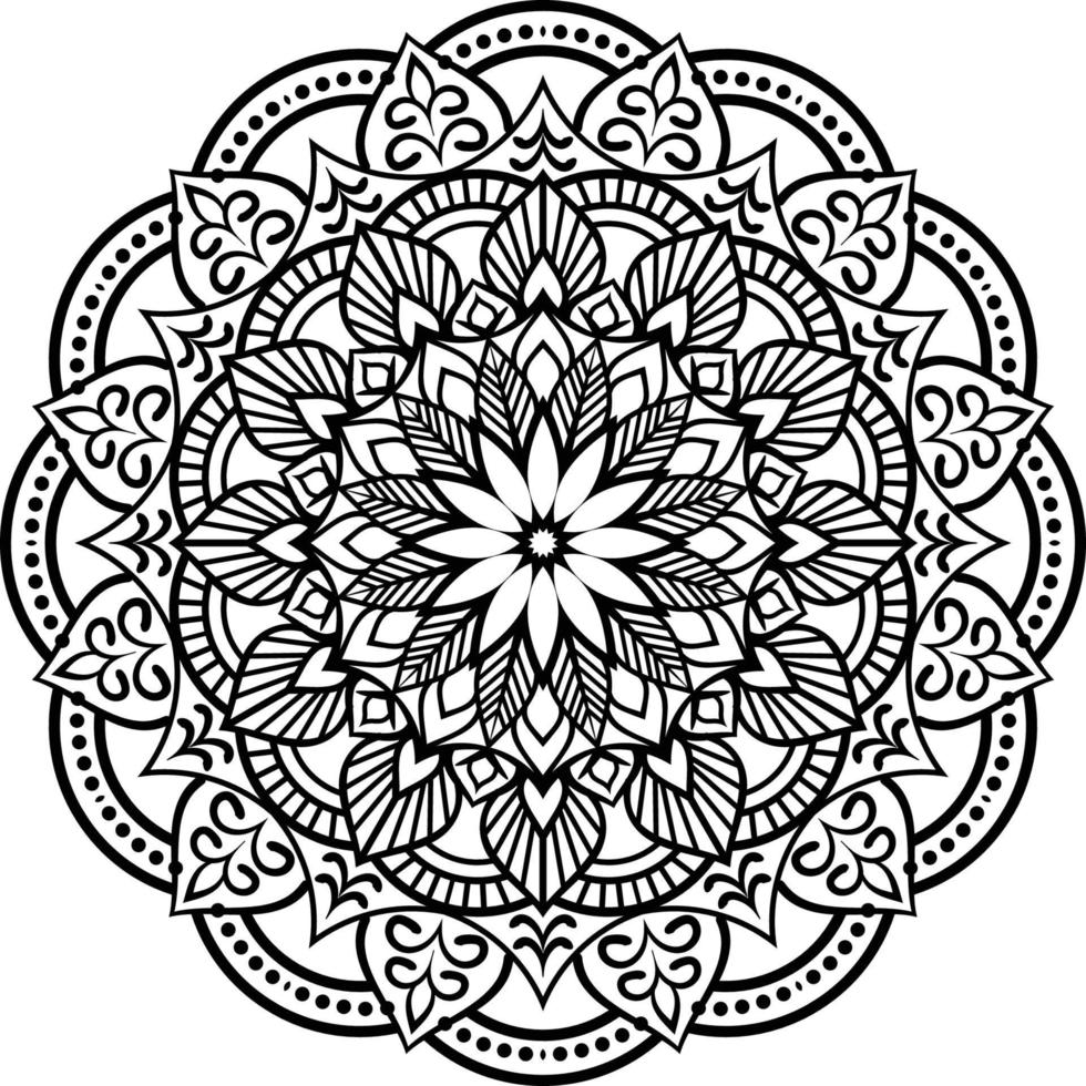 arte de línea de diseño de mandala decorativo, arte tradicional de diwali rangoli para presentación de powerpoint. vector