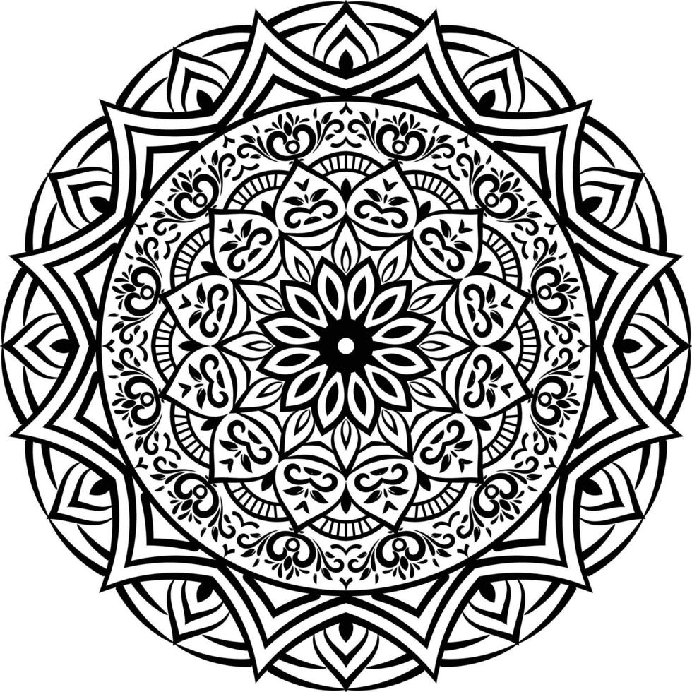 arte de línea de diseño de mandala decorativo, arte tradicional de diwali rangoli para presentación de powerpoint. vector