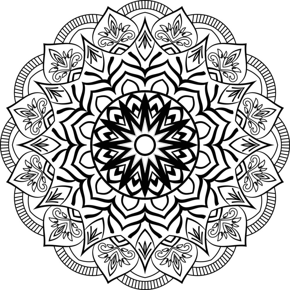 arte de línea de diseño de mandala decorativo, arte tradicional de diwali rangoli para presentación de powerpoint. vector