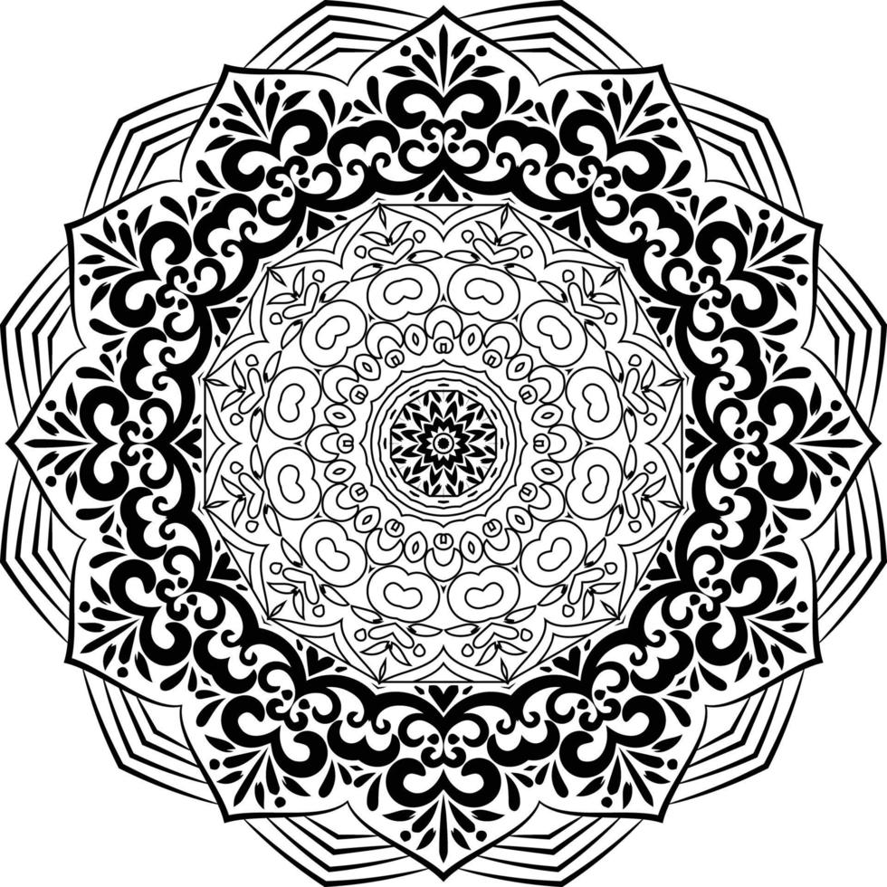 arte de línea de diseño de mandala decorativo, arte tradicional de diwali rangoli para presentación de powerpoint. vector