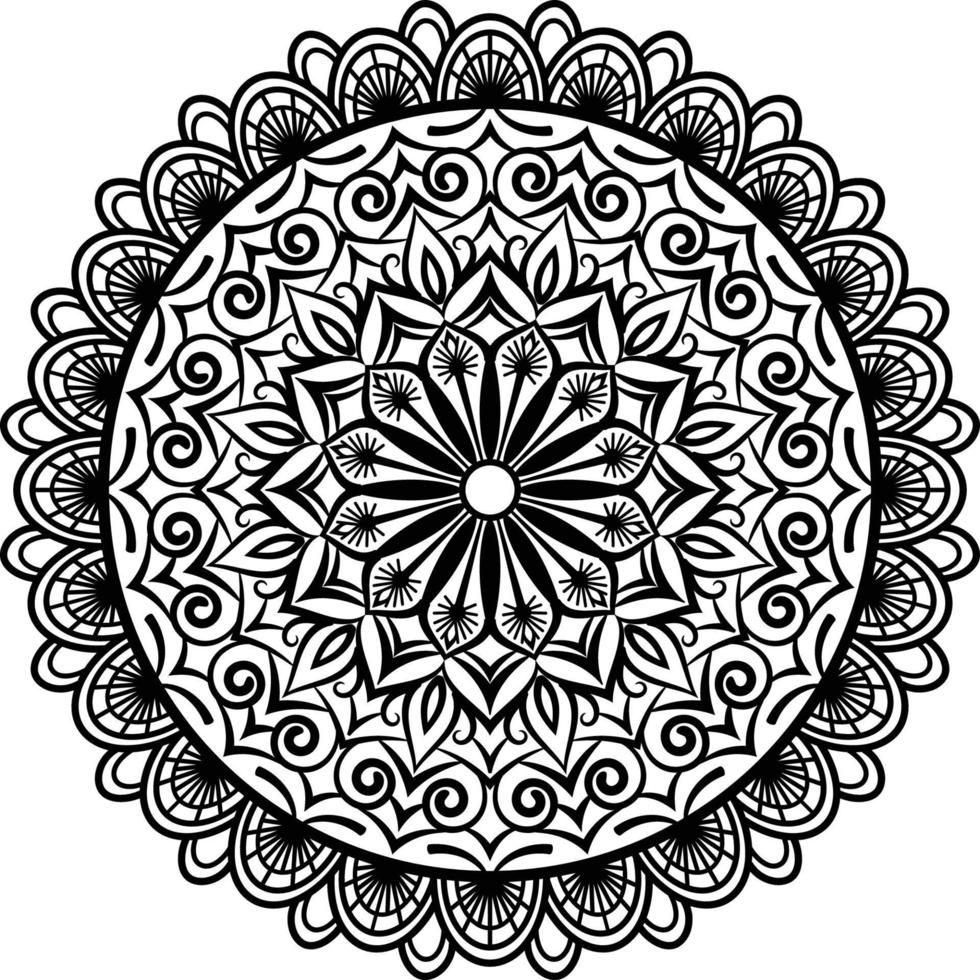 Decorative Mandala design line art, traditional Diwali Rangoli art for PowerPoint presentation. vector