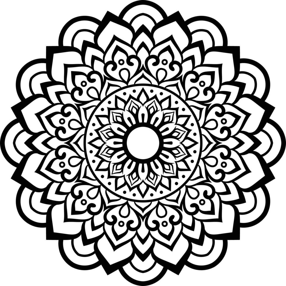 arte de línea de diseño de mandala decorativo, arte tradicional de diwali rangoli para presentación de powerpoint. vector