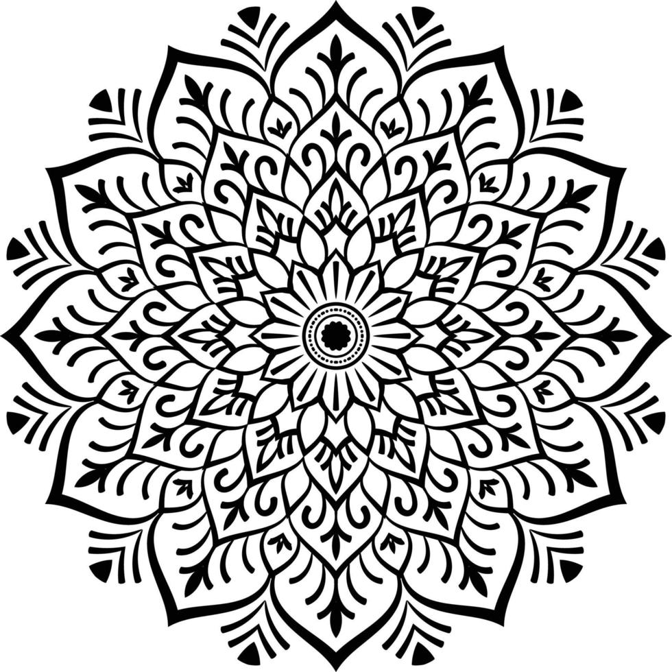 Decorative Mandala design line art, traditional Diwali Rangoli art for PowerPoint presentation. vector