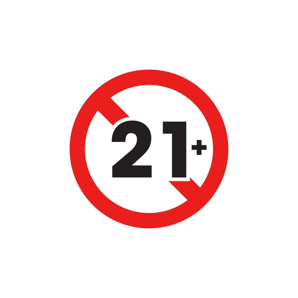 prohibición 21 más icono vector