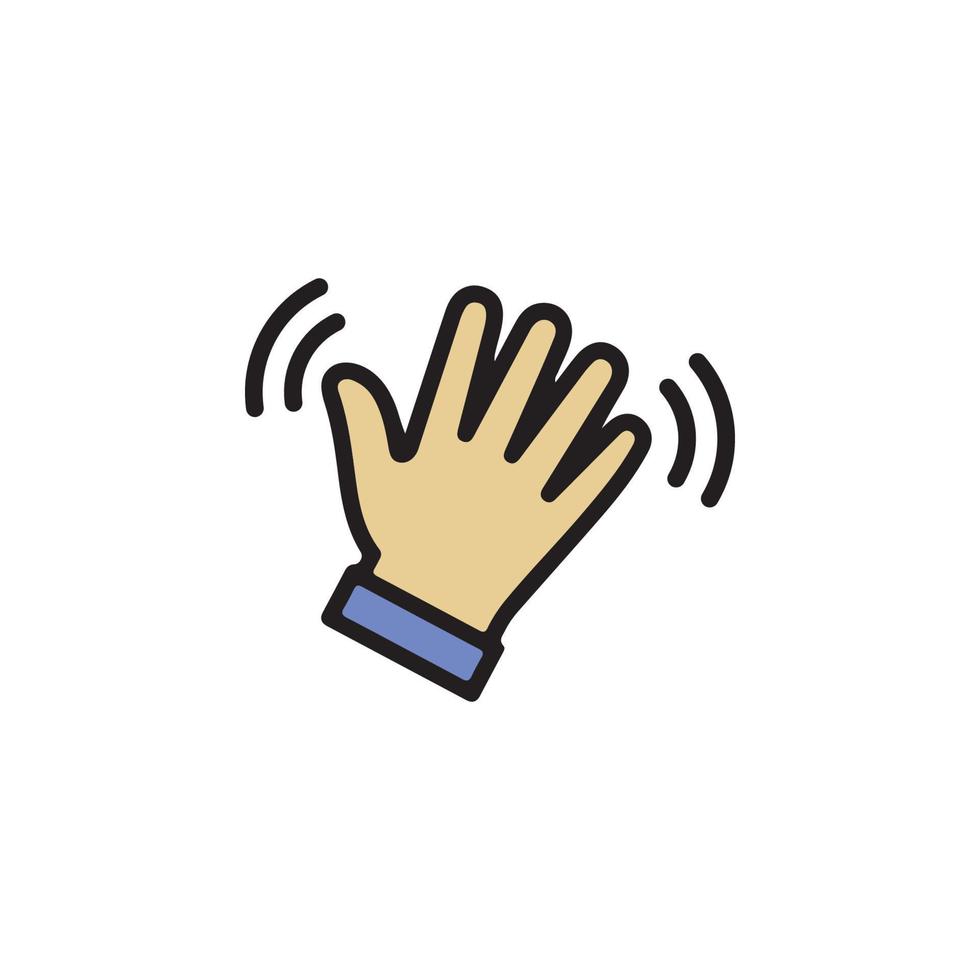 icono de mano de onda eps 10 vector