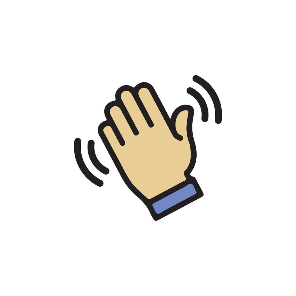 icono de mano de onda eps 10 vector