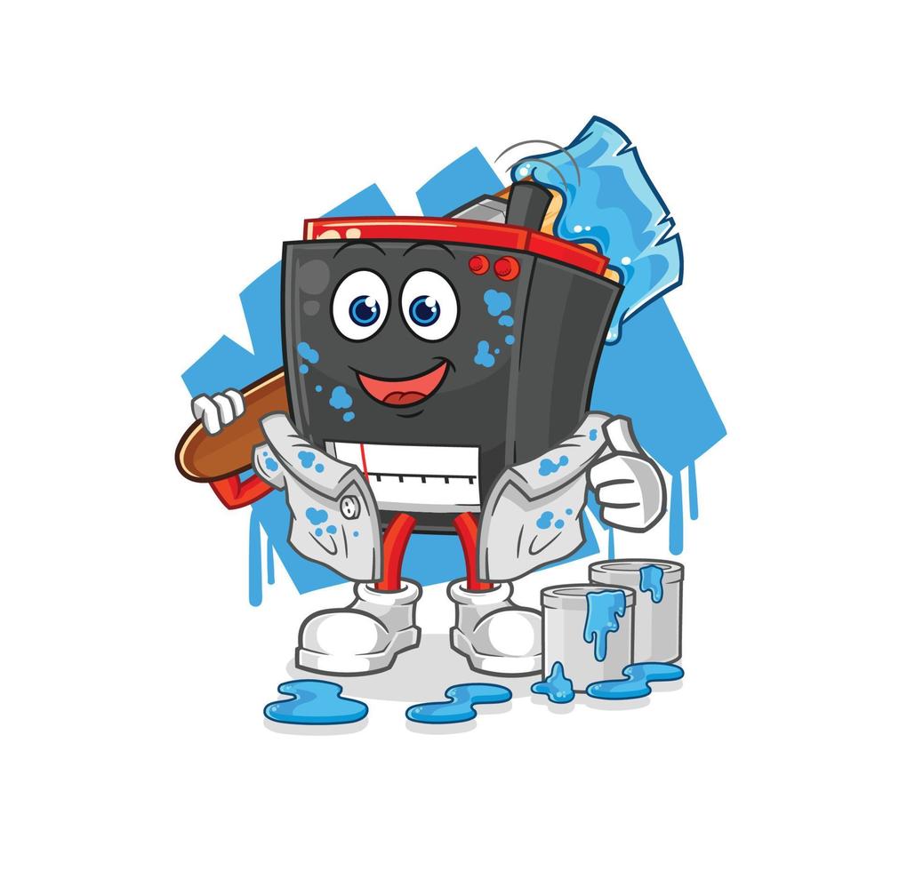 radio cartoon character vector