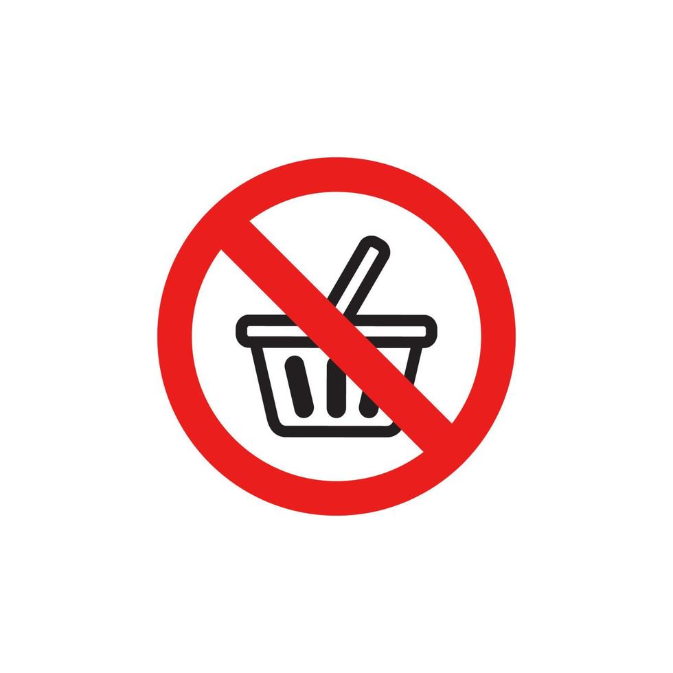 Prohibition Shoping Basket Icon EPS 10 vector