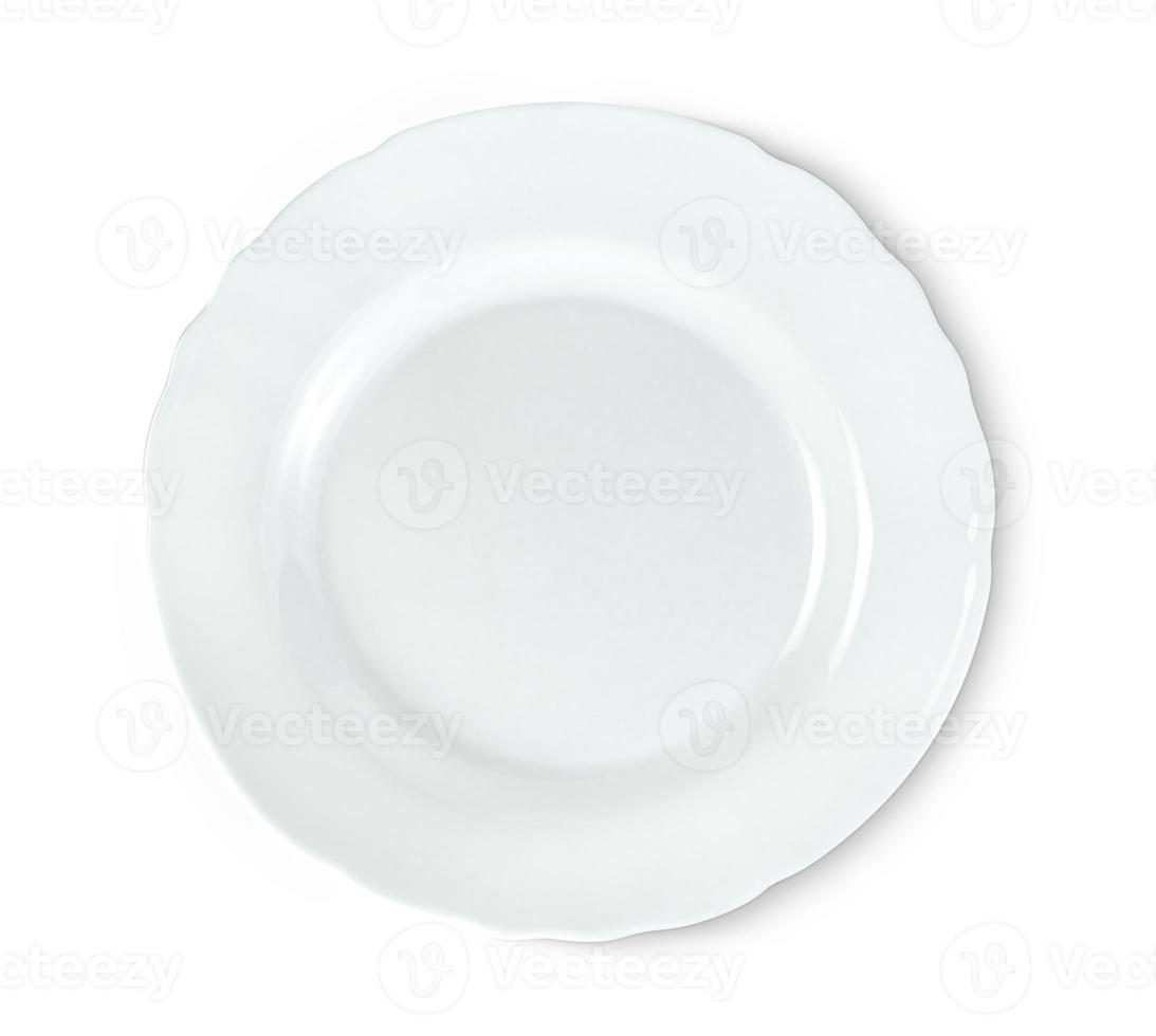 empty white ceramic plate isolated on white background ,include clipping path photo