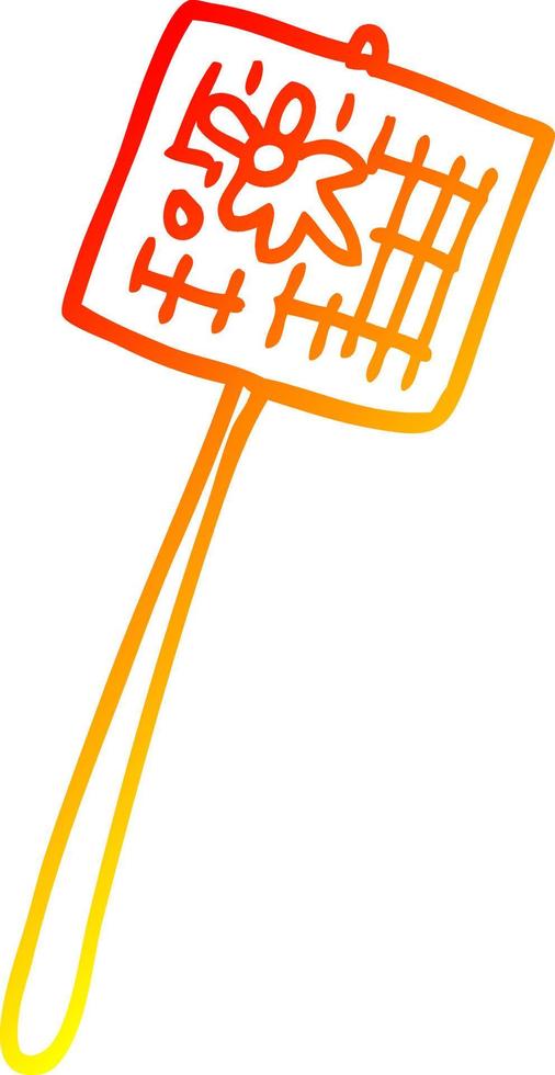 warm gradient line drawing cartoon fly swatted vector