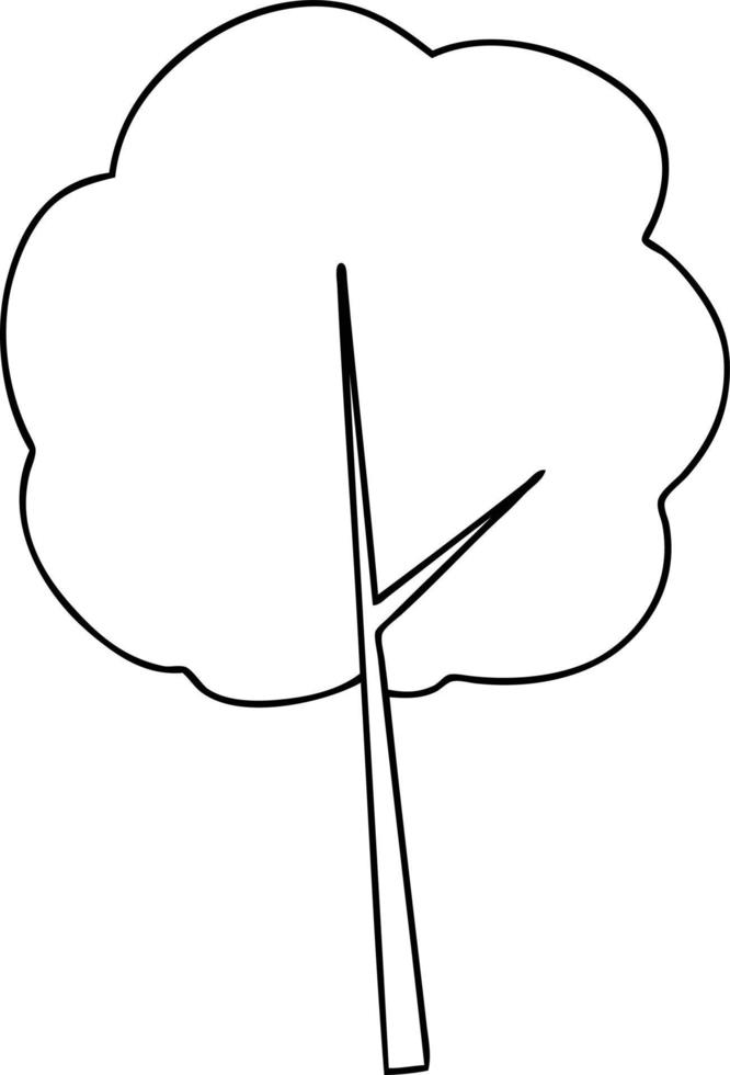 quirky line drawing cartoon tree vector