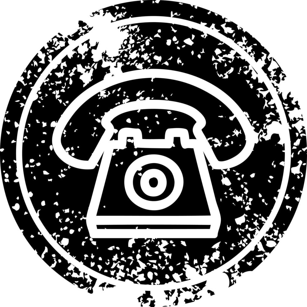icono de teléfono antiguo angustiado vector