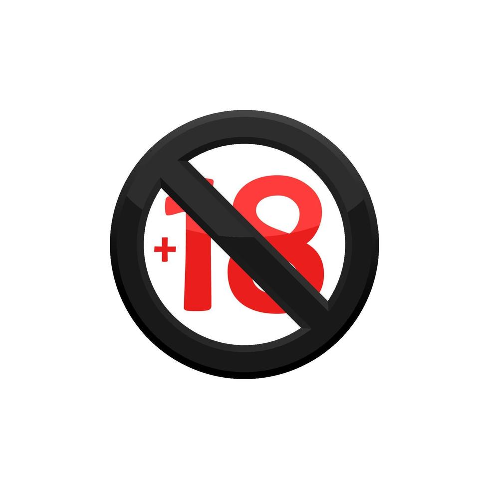 Prohibition 18 Plus Icon EPS 10 vector