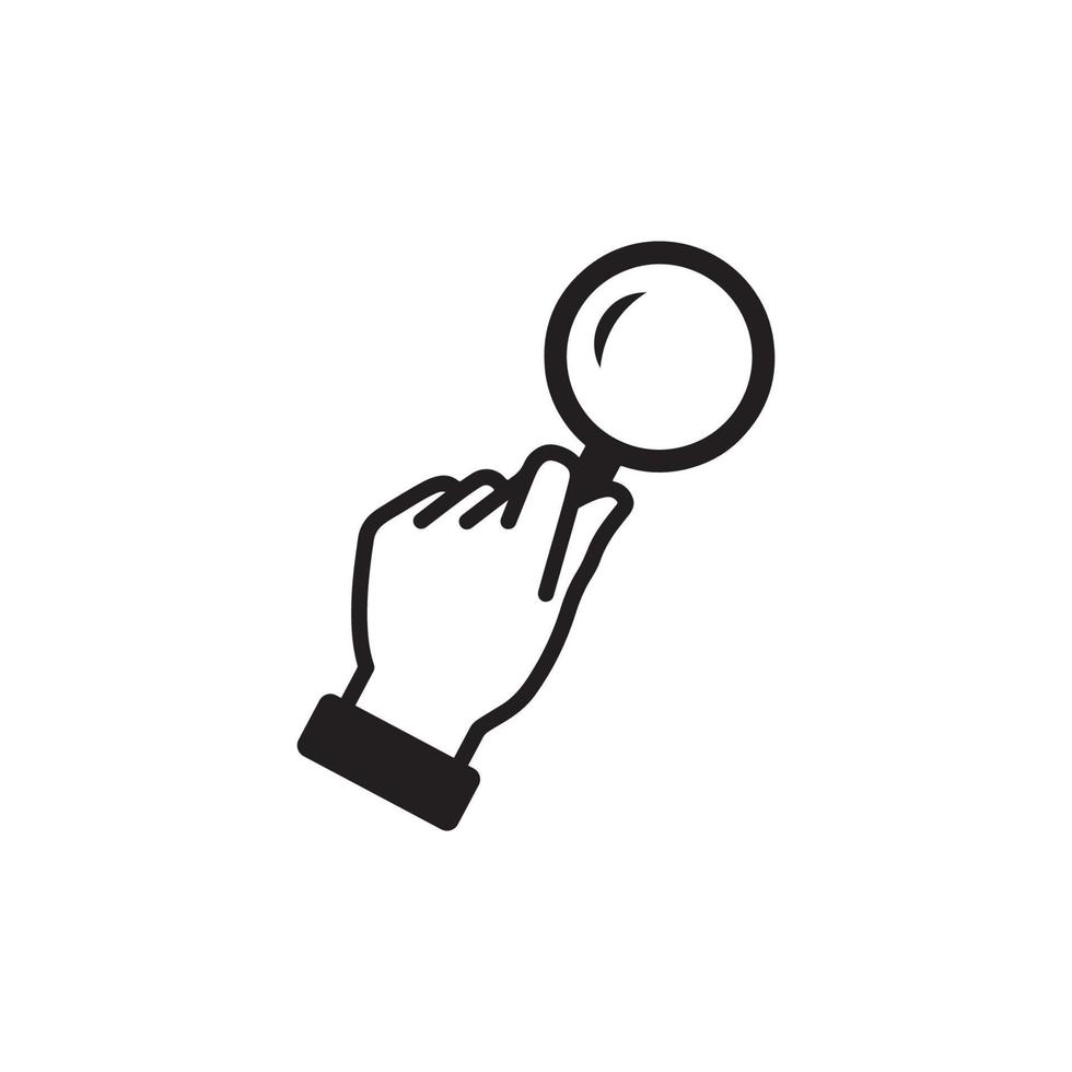 Magnifying Glass and hand Icon EPS 10 vector