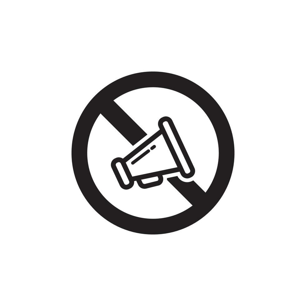 Prohibition Megaphone Icon EPS 10 vector