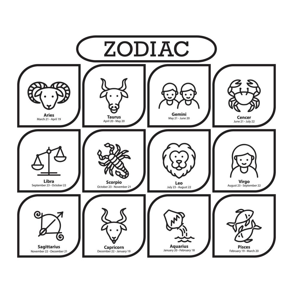 icono del zodiaco eps 10 vector
