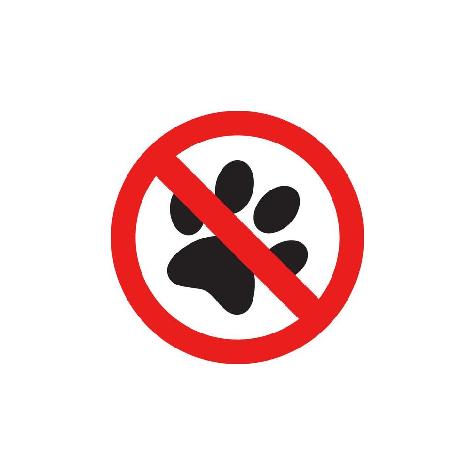 Prohibition Animal Paw Icon EPS 10 vector