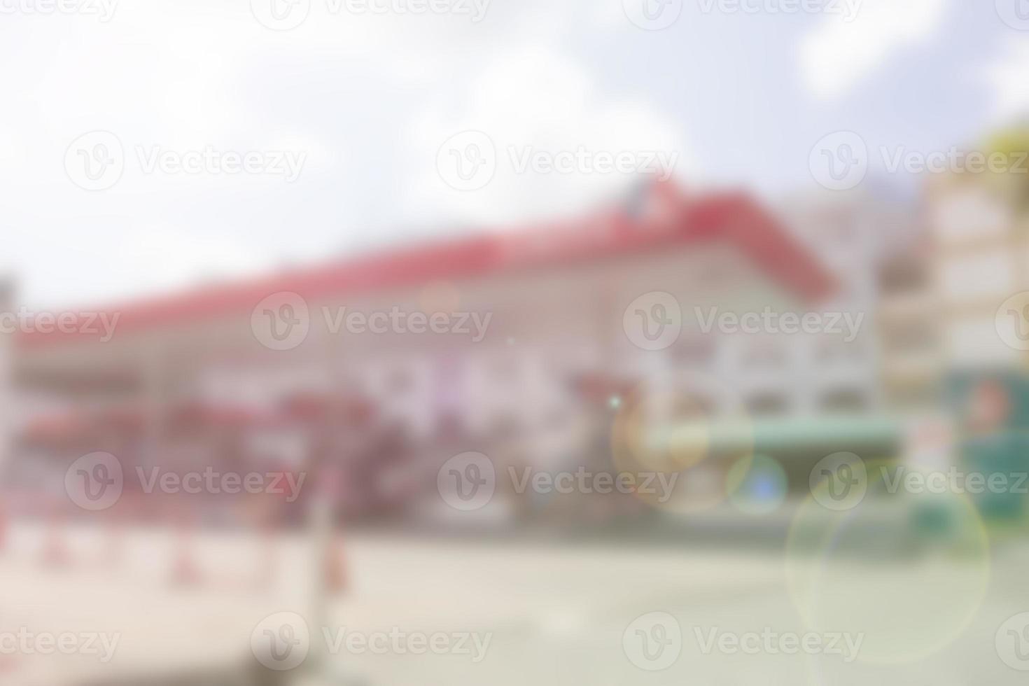 Morning fueling station blur background with Lens Flare of Illustration,Abstract Blurred photo