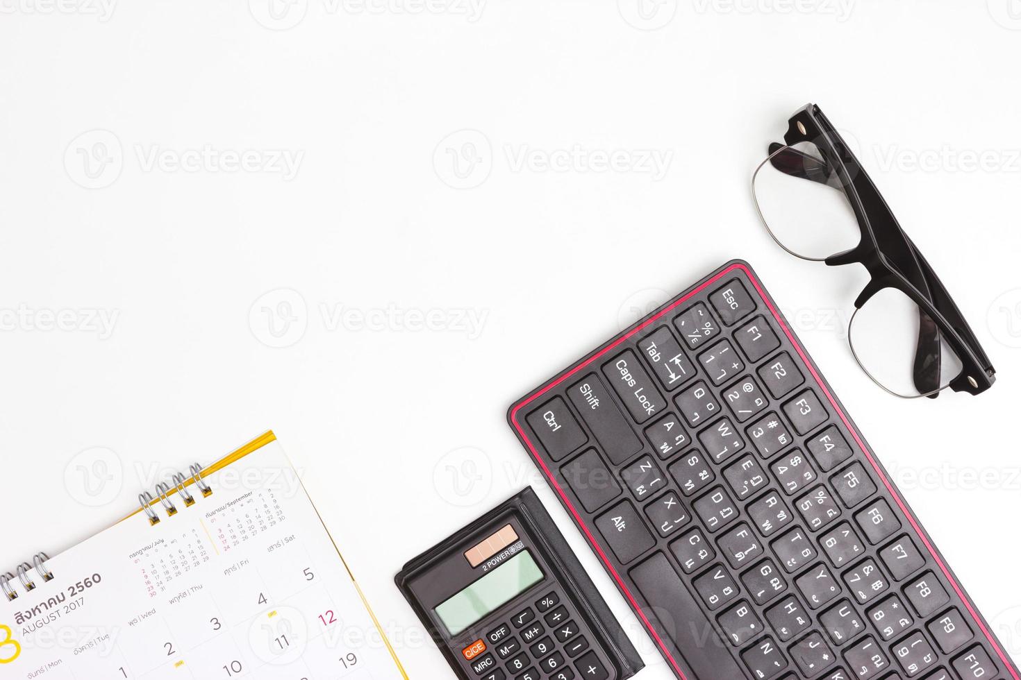 black keyboard and calculator,business concept photo