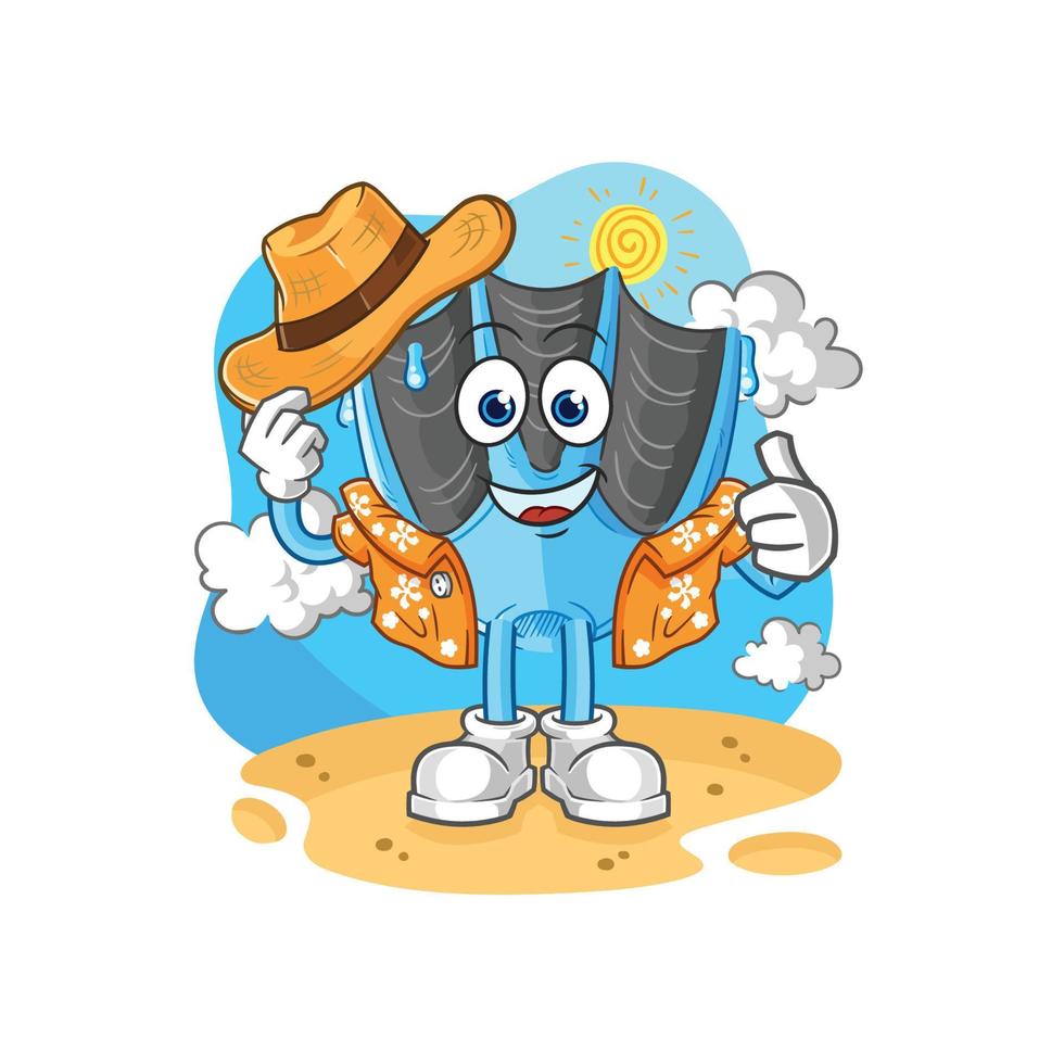 swimming fin cartoon vector