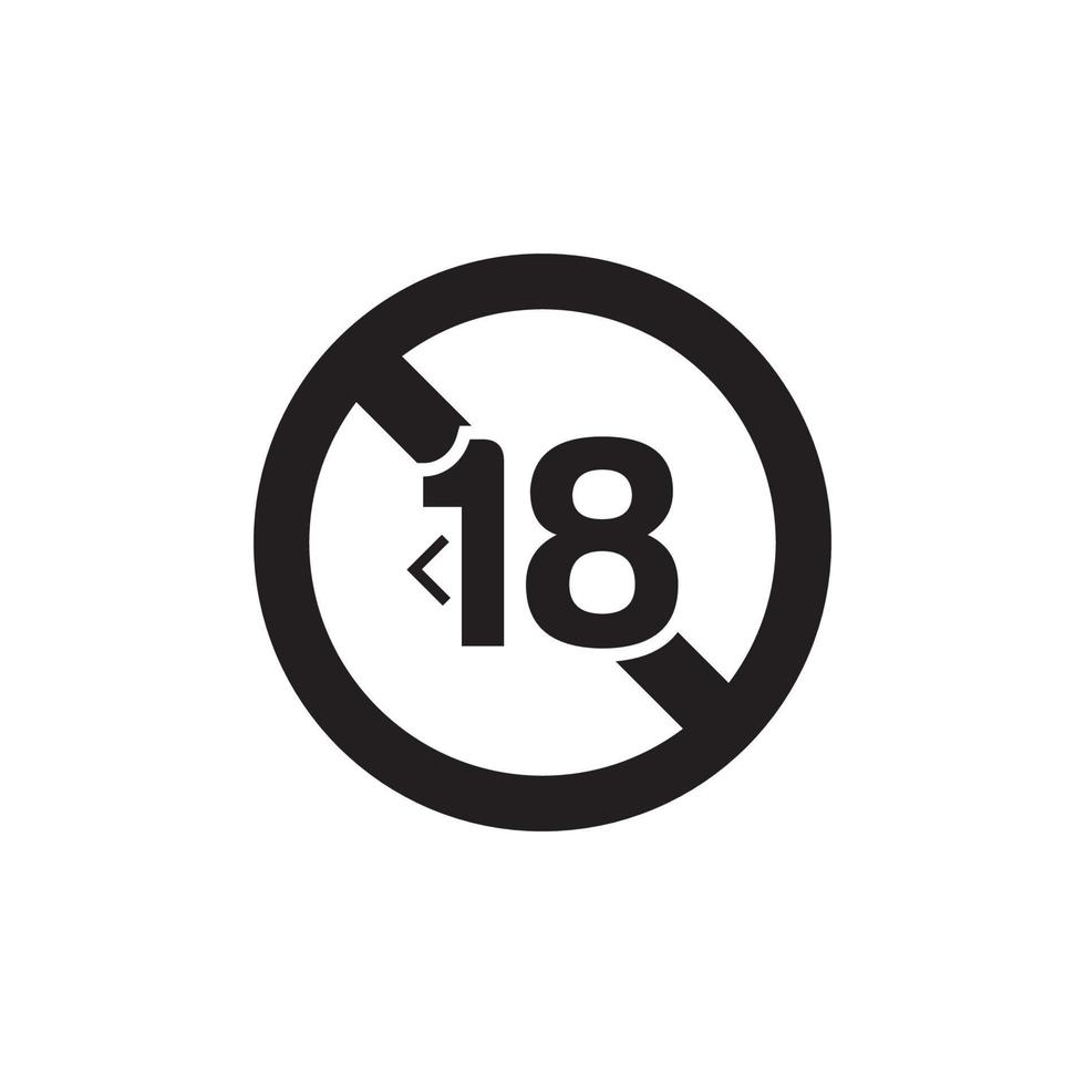 Prohibition 18 Plus Icon EPS 10 vector