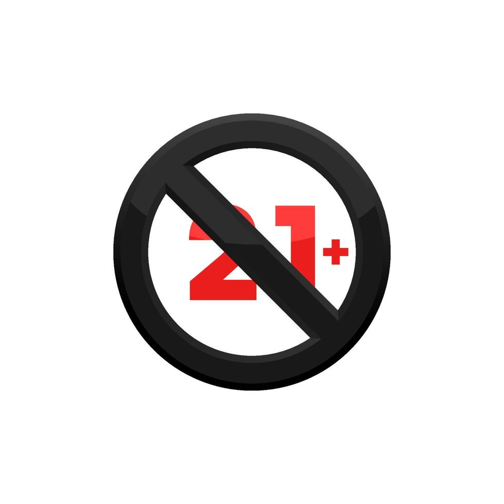 Prohibition 21 Plus Icon vector
