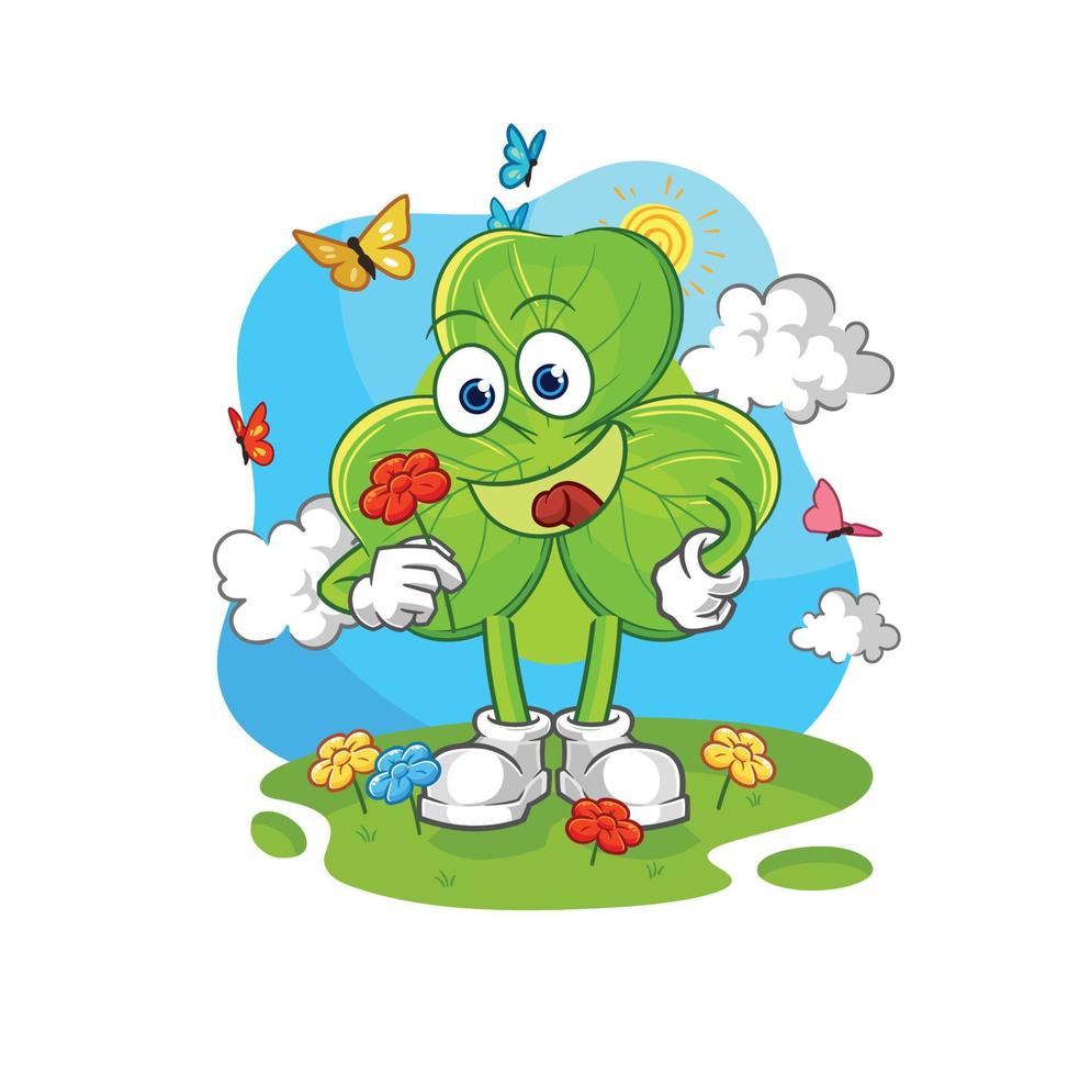 clover luck character illustration vector