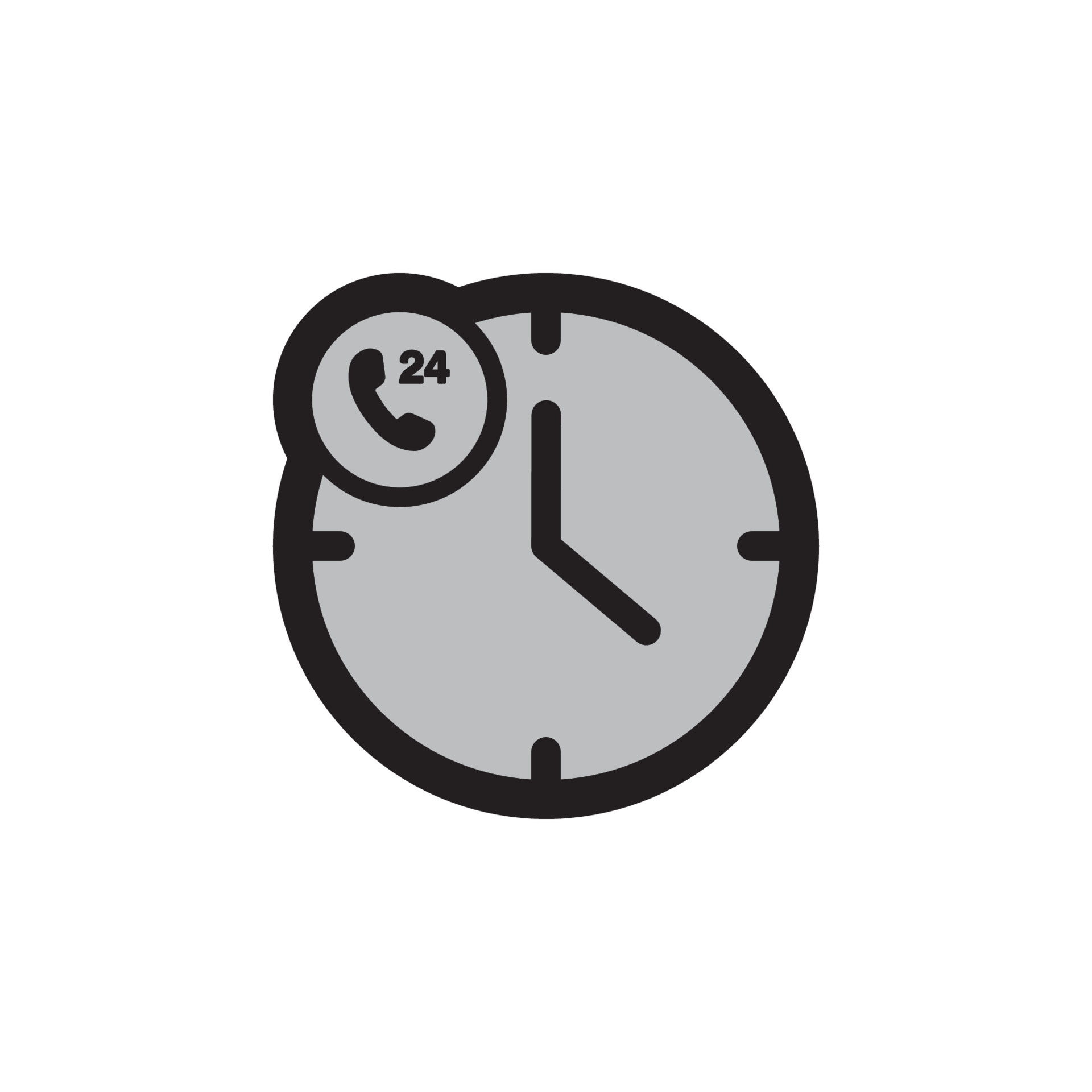 Call 24 Hours Icon EPS 10 10736666 Vector Art at Vecteezy