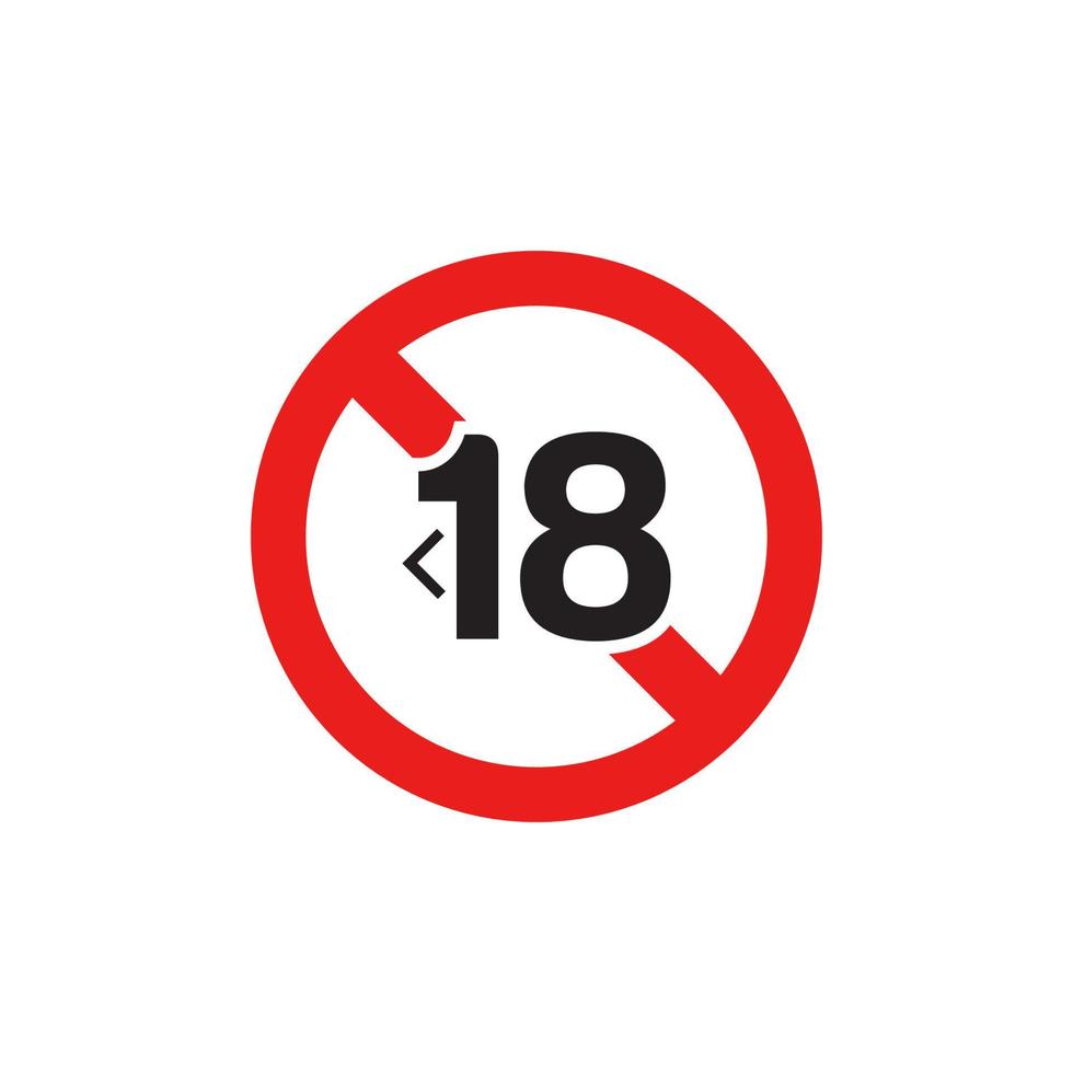 Prohibition 18 Plus Icon EPS 10 vector