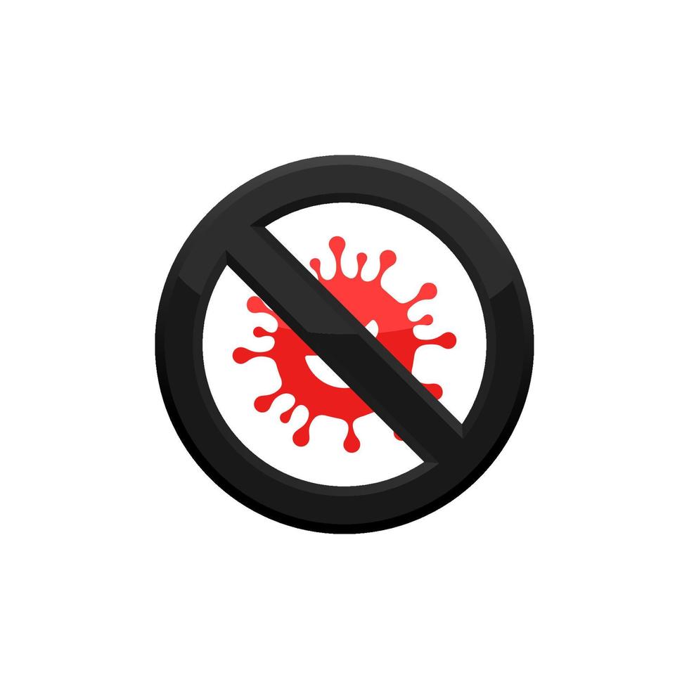 prohibición virus icono eps 10 vector