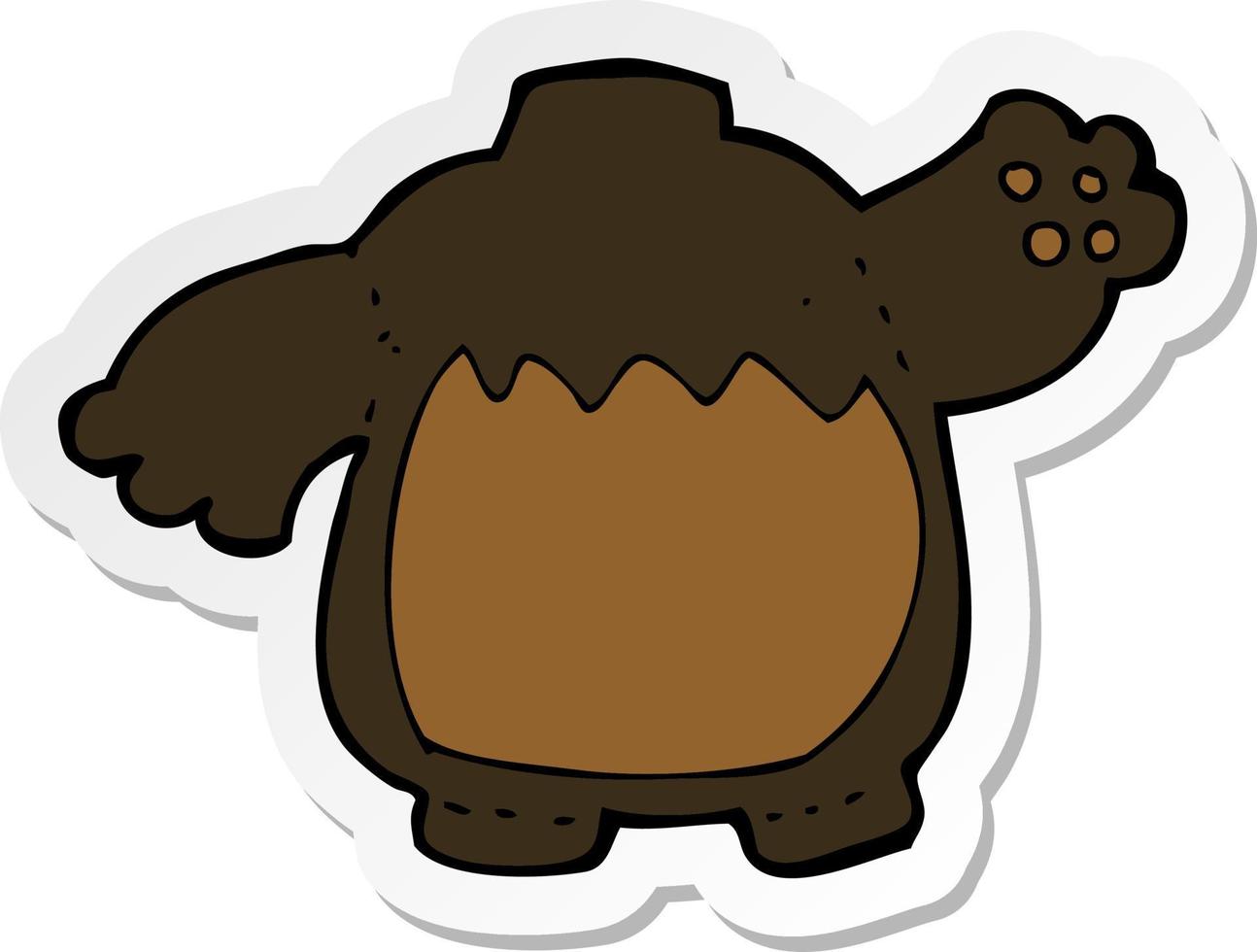 sticker of a cartoon black bear body vector