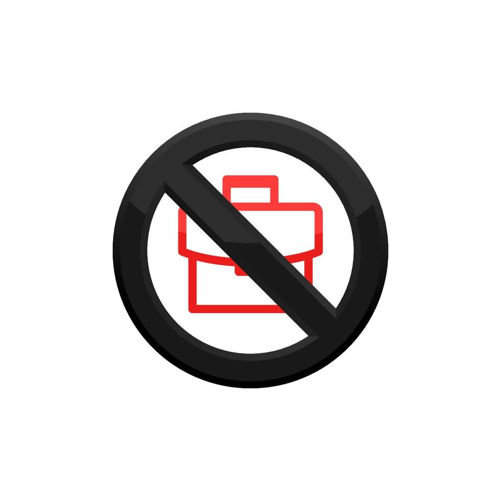 Prohibition Breifcase Icon EPS 10 vector
