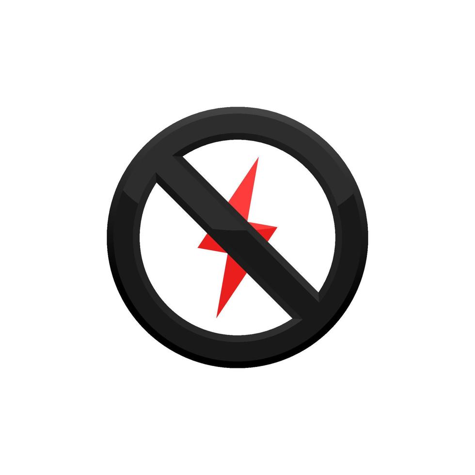 prohibicion flash icono eps 10 vector