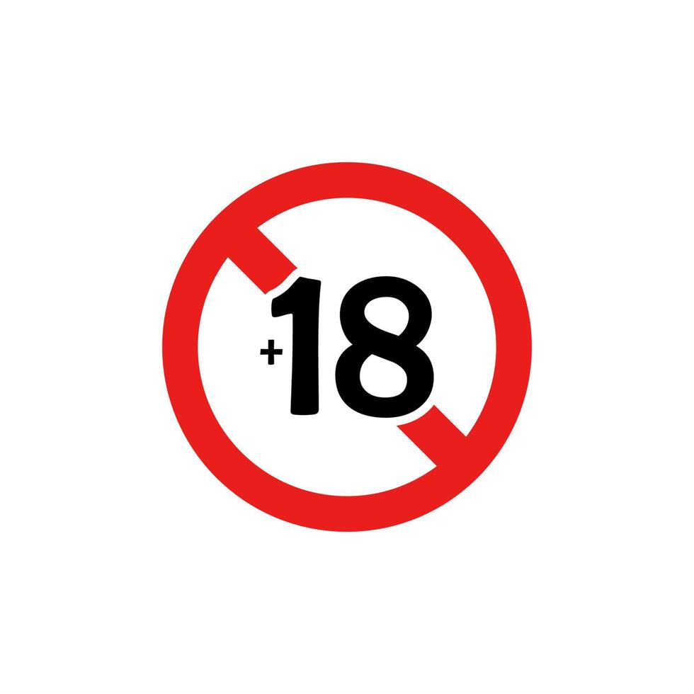 Prohibition 18 Plus Icon EPS 10 vector