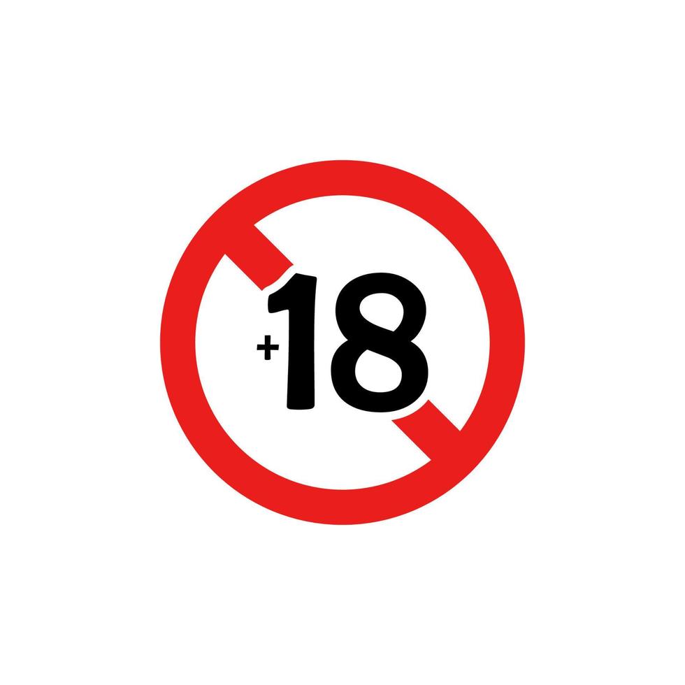 prohibición 18 más icono eps 10 vector