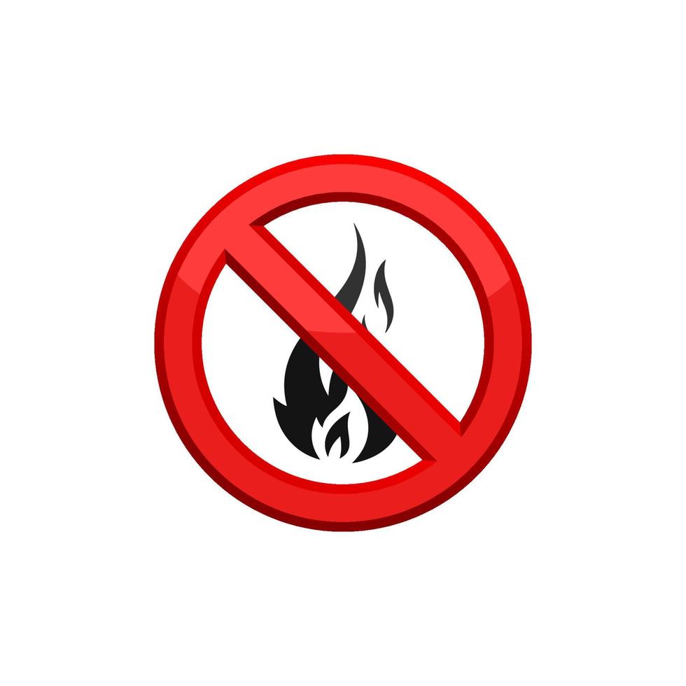 Prohibition Fire Icon EPS 10 vector