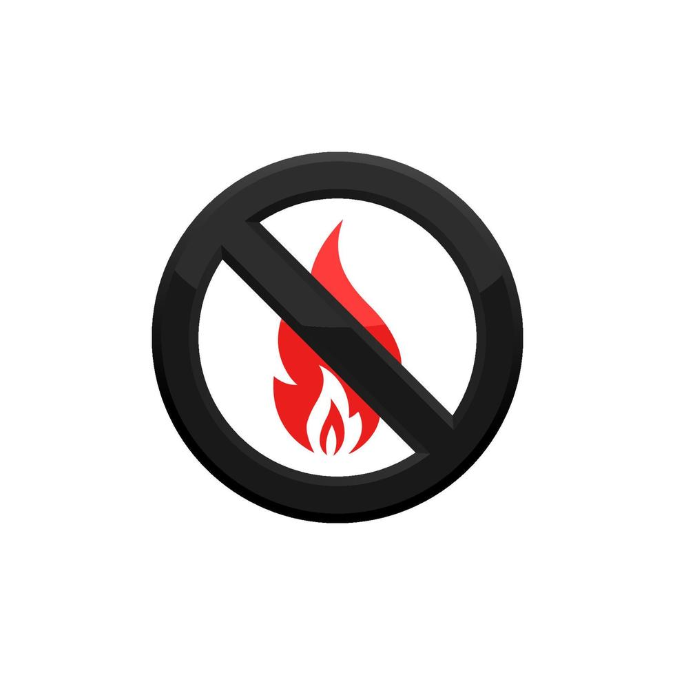 Prohibition Fire Icon EPS 10 vector