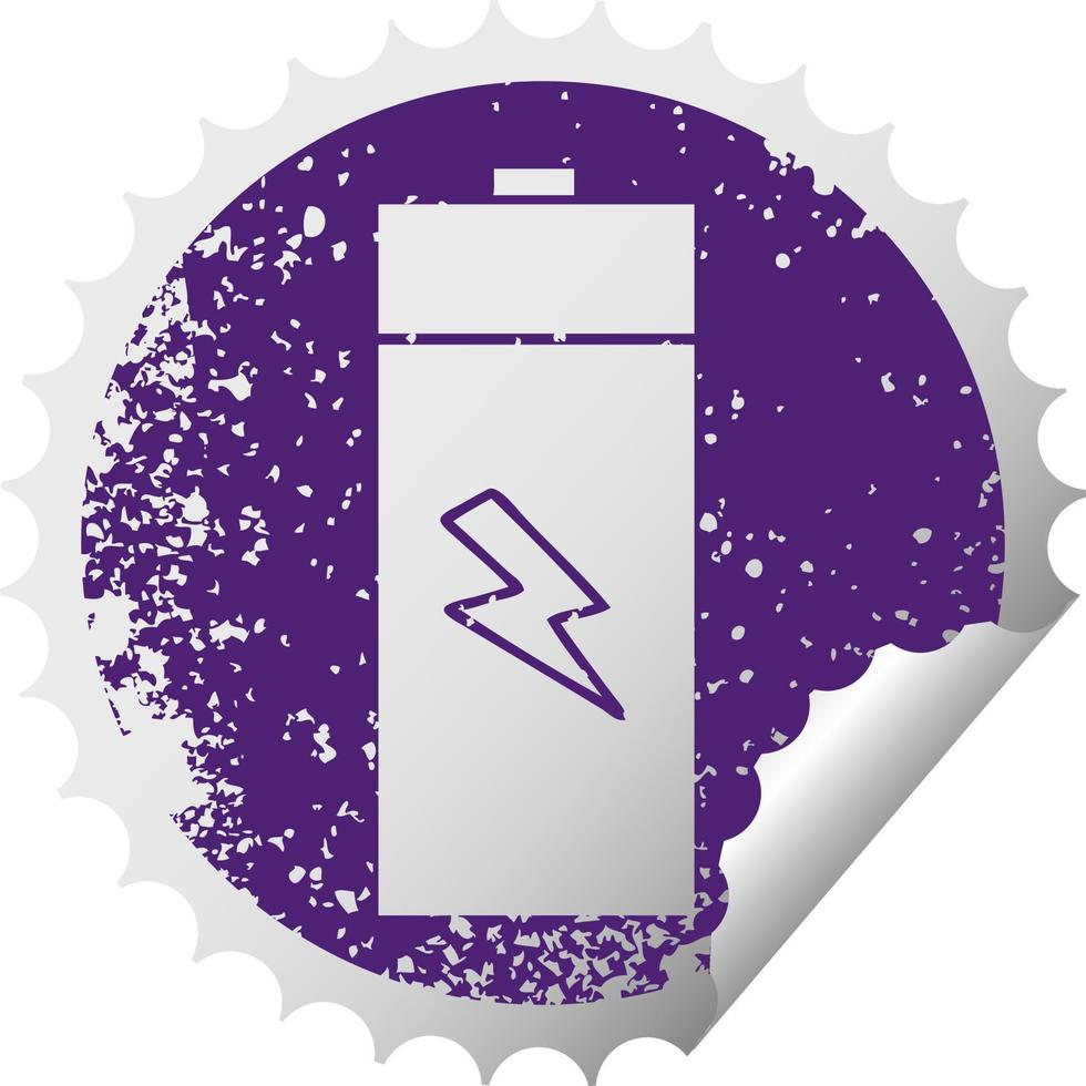 distressed circular peeling sticker symbol electrical battery 10737063