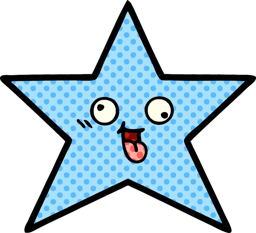 comic book style cartoon star fish vector