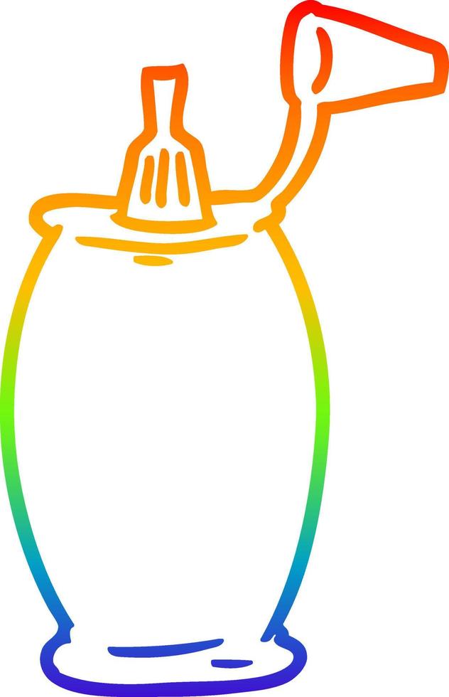 botella de ketchup de tomate de dibujo de línea de gradiente de arco iris vector