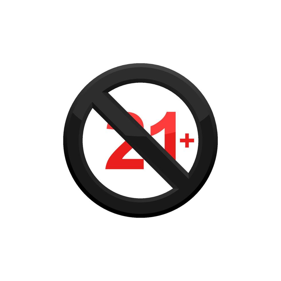 Prohibition 21 Plus Icon vector