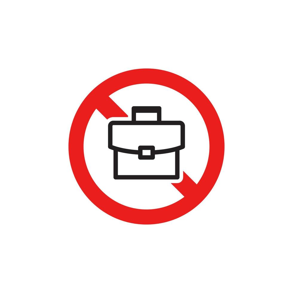 Prohibition Breifcase Icon EPS 10 vector