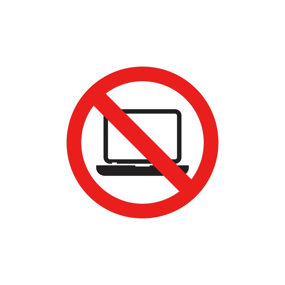 Prohibition Laptop Icon EPS 10 vector