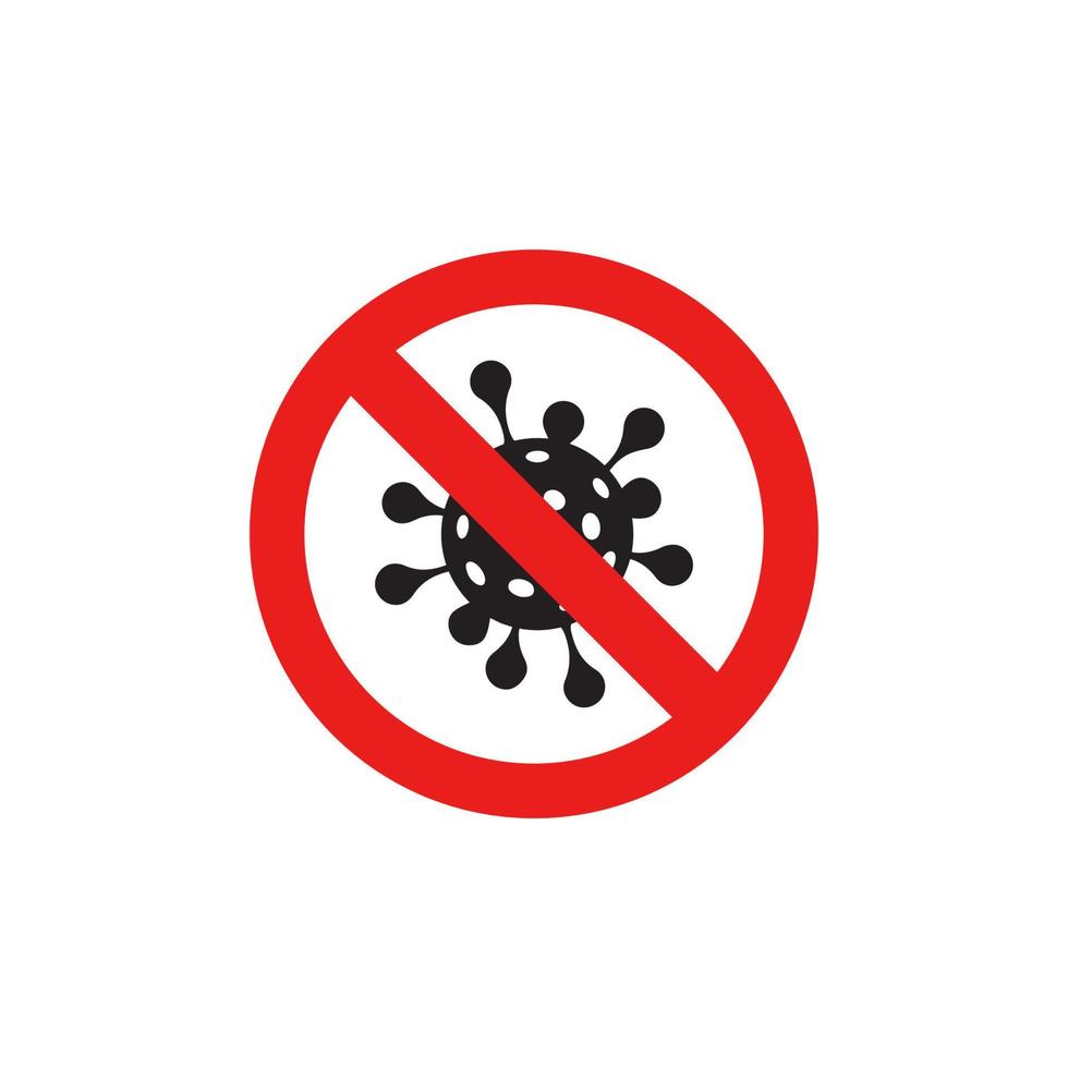 prohibición virus icono eps 10 vector